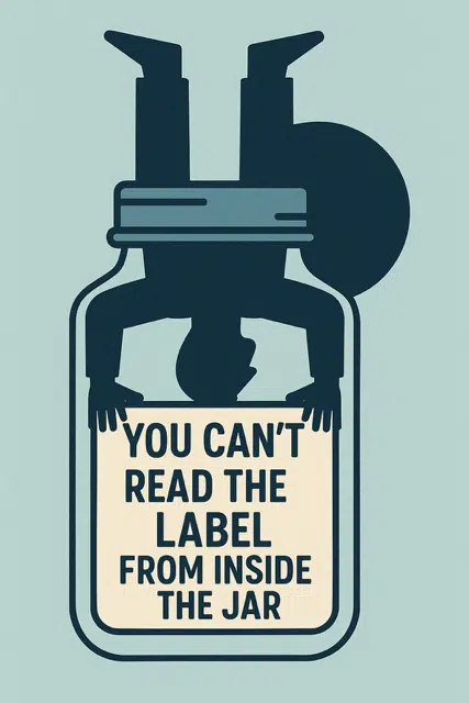 You can't read the label from inside the jar illustration