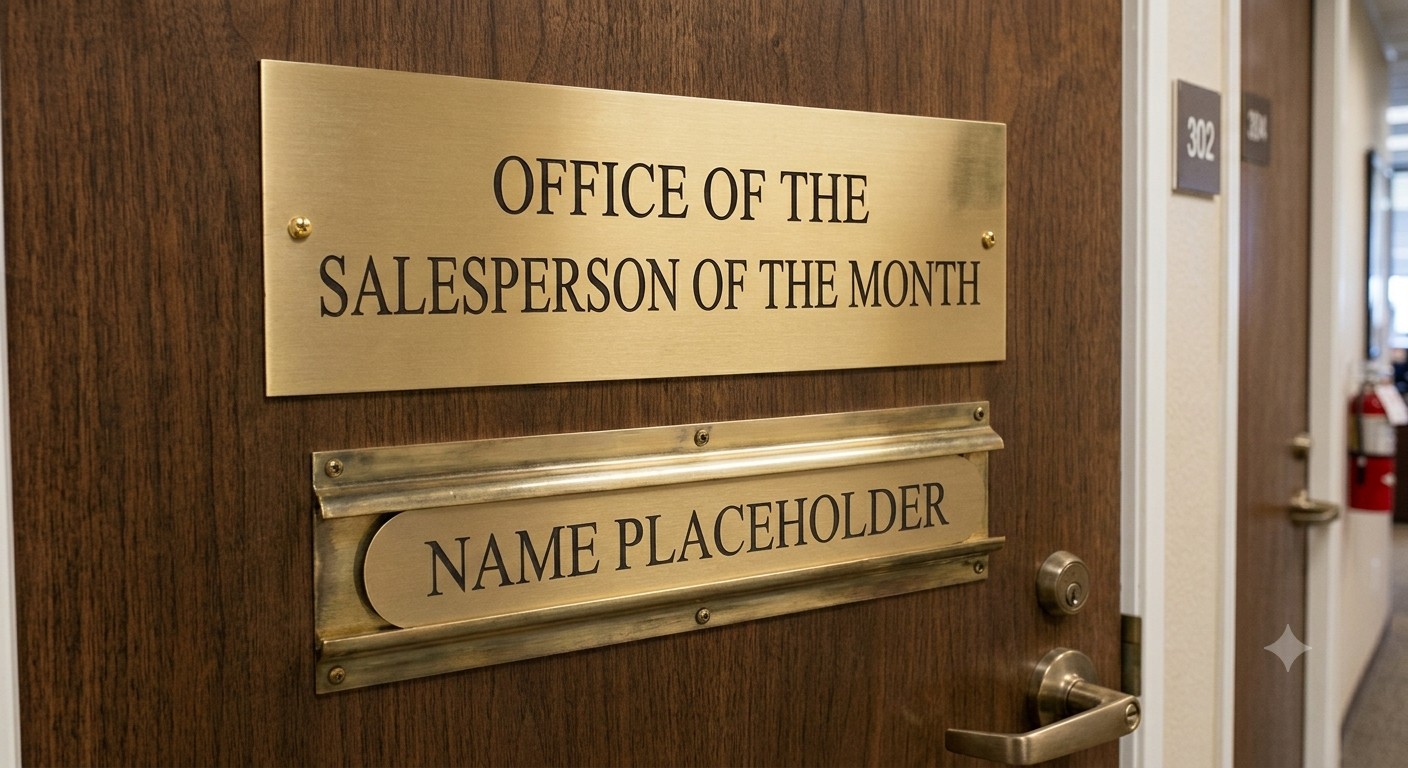 Salesperson of the Month plaque