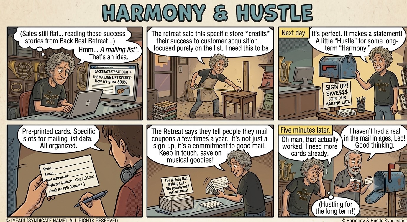 Harmony & Hustle cartoon